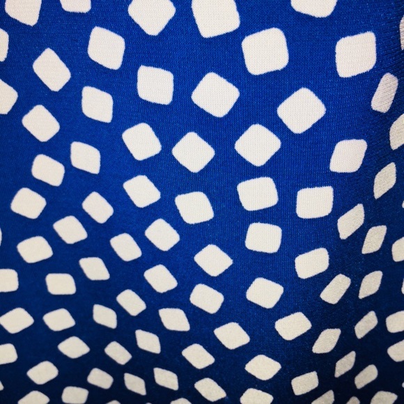 EUC Flirty Navy & White Square Dot Dress w/ Ruffle - Picture 3 of 5